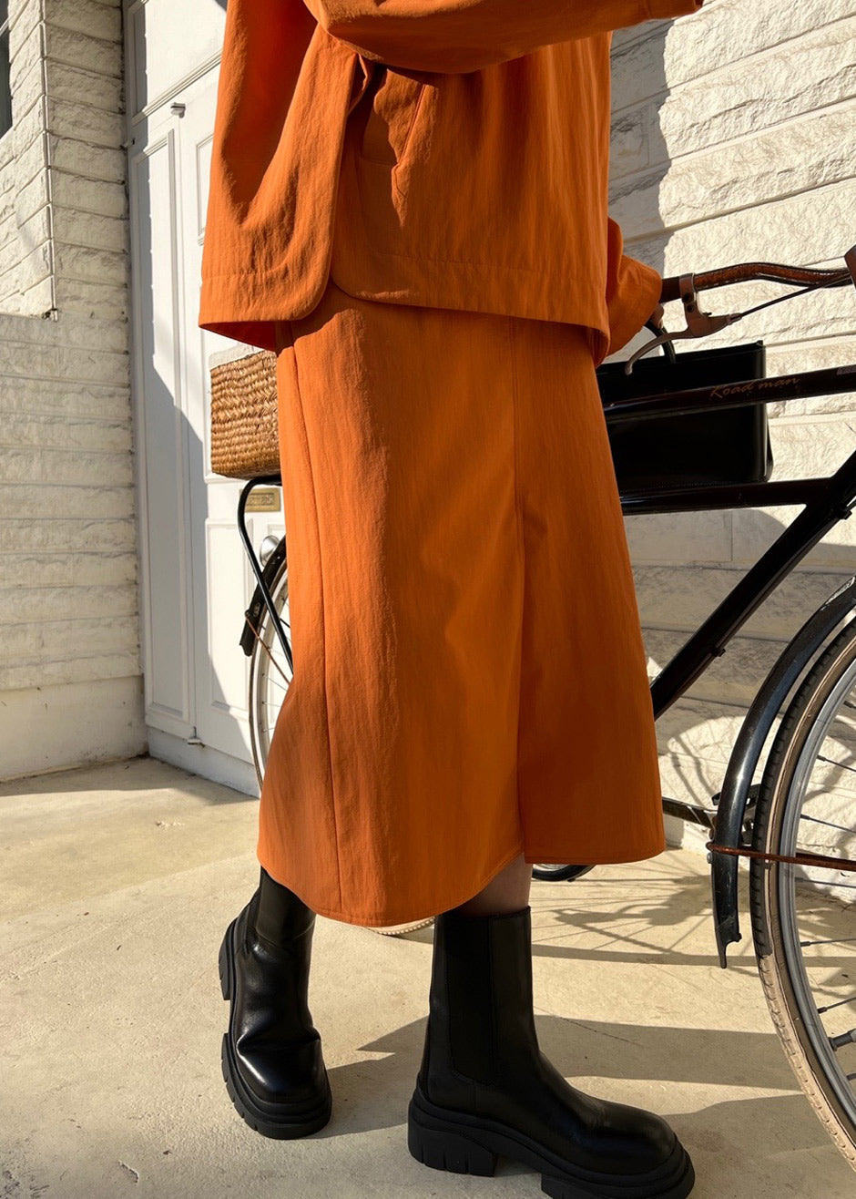 Limiza Windbreaker Midi Skirt - Orange - 8