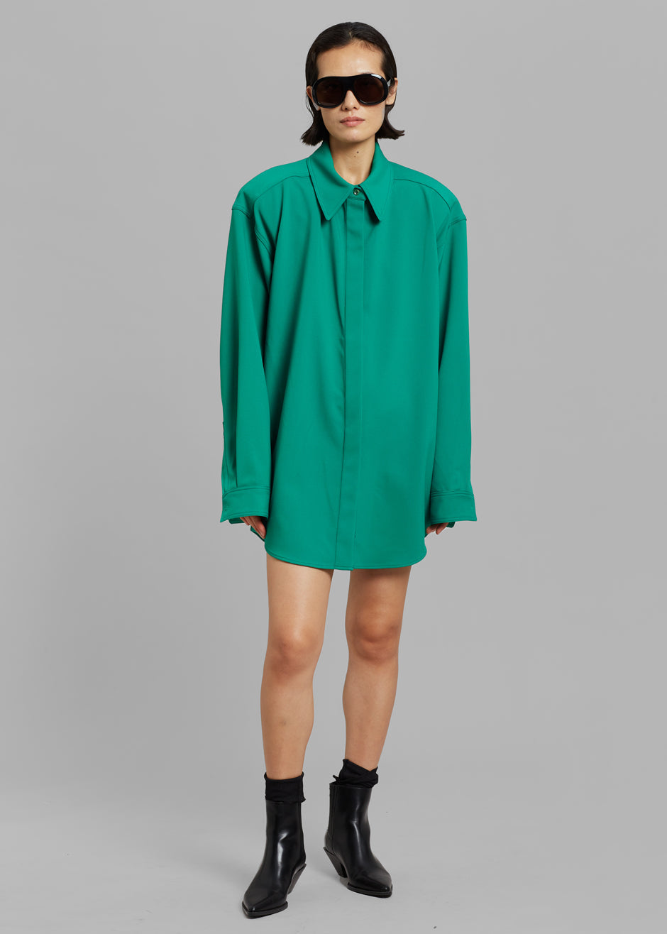 Lio Detachable Padded Shoulder Shirt - Kelly Green - 2