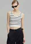 Lucas Tank - Blue Stripe Top Cream Villa