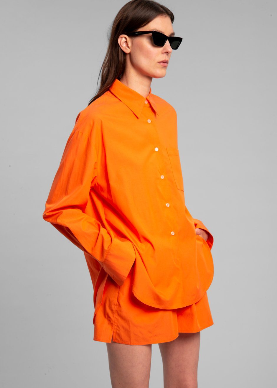 Lui Cotton Shirt - Tangerine - 5