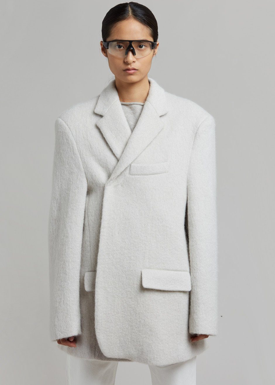 Mabel Fuzzy Oversized Blazer - Birch - 10