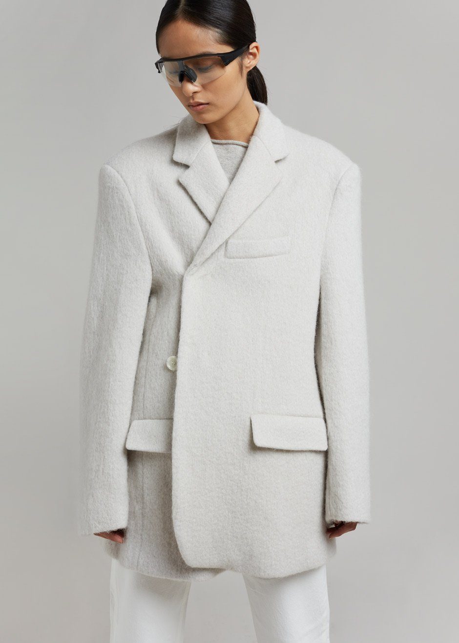 Mabel Fuzzy Oversized Blazer - Birch - 6