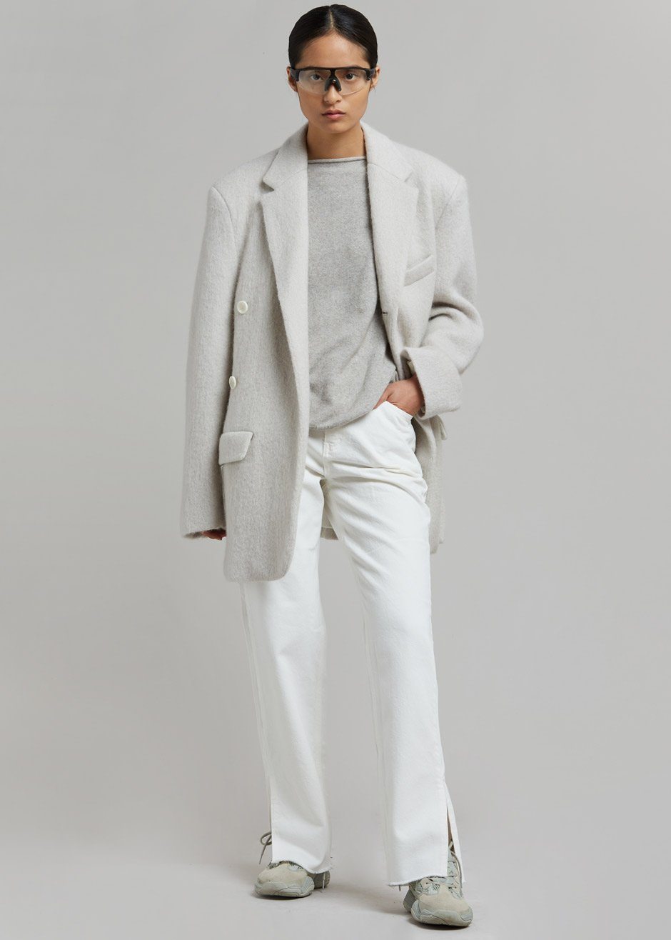 Mabel Fuzzy Oversized Blazer - Birch - 5