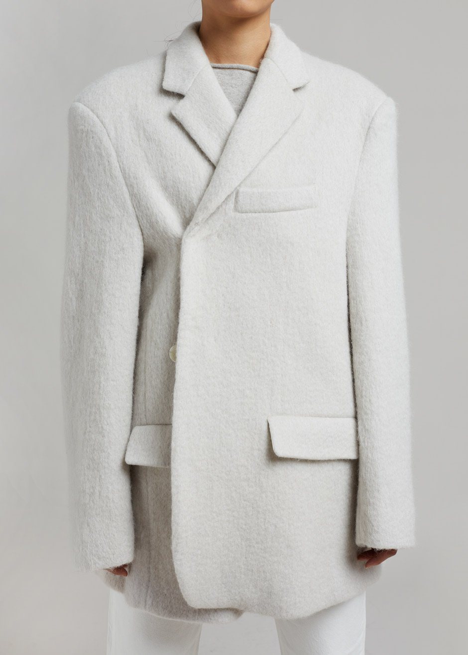 Mabel Fuzzy Oversized Blazer - Birch - 7