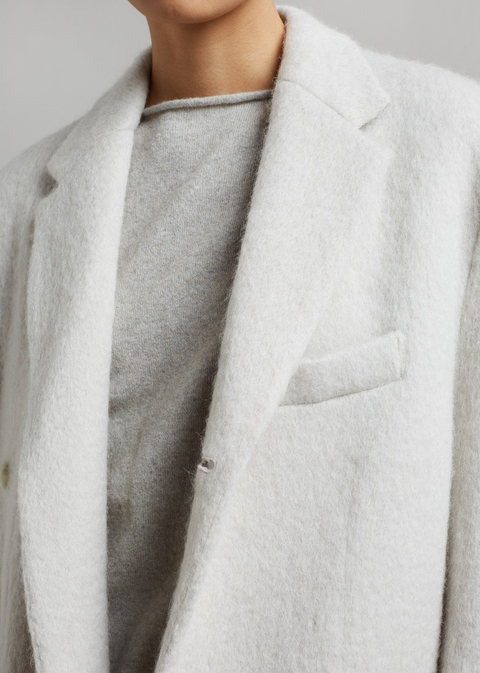 Mabel Fuzzy Oversized Blazer - Birch - 4