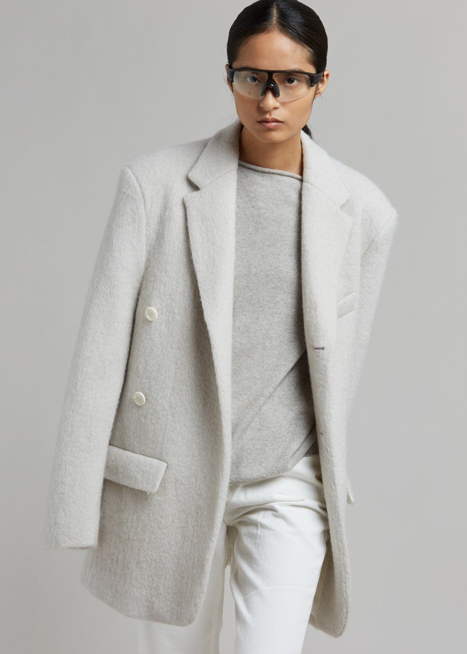 Mabel Fuzzy Oversized Blazer - Birch - 8