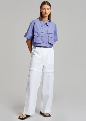Mada Belted Pants - White