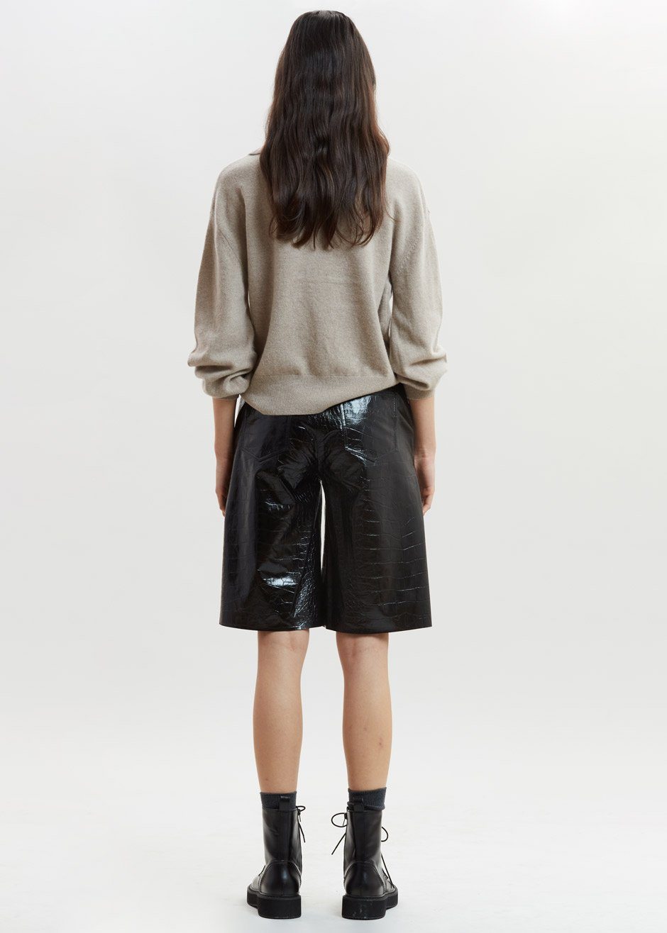 REMAIN Manua Leather Shorts - Black - 9
