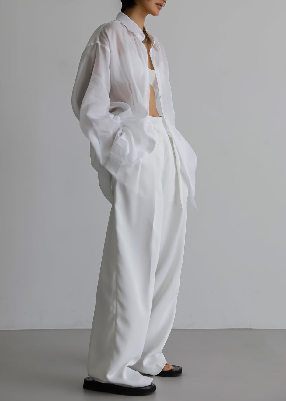 Marlow Oversized Linen Shirt - White - 2