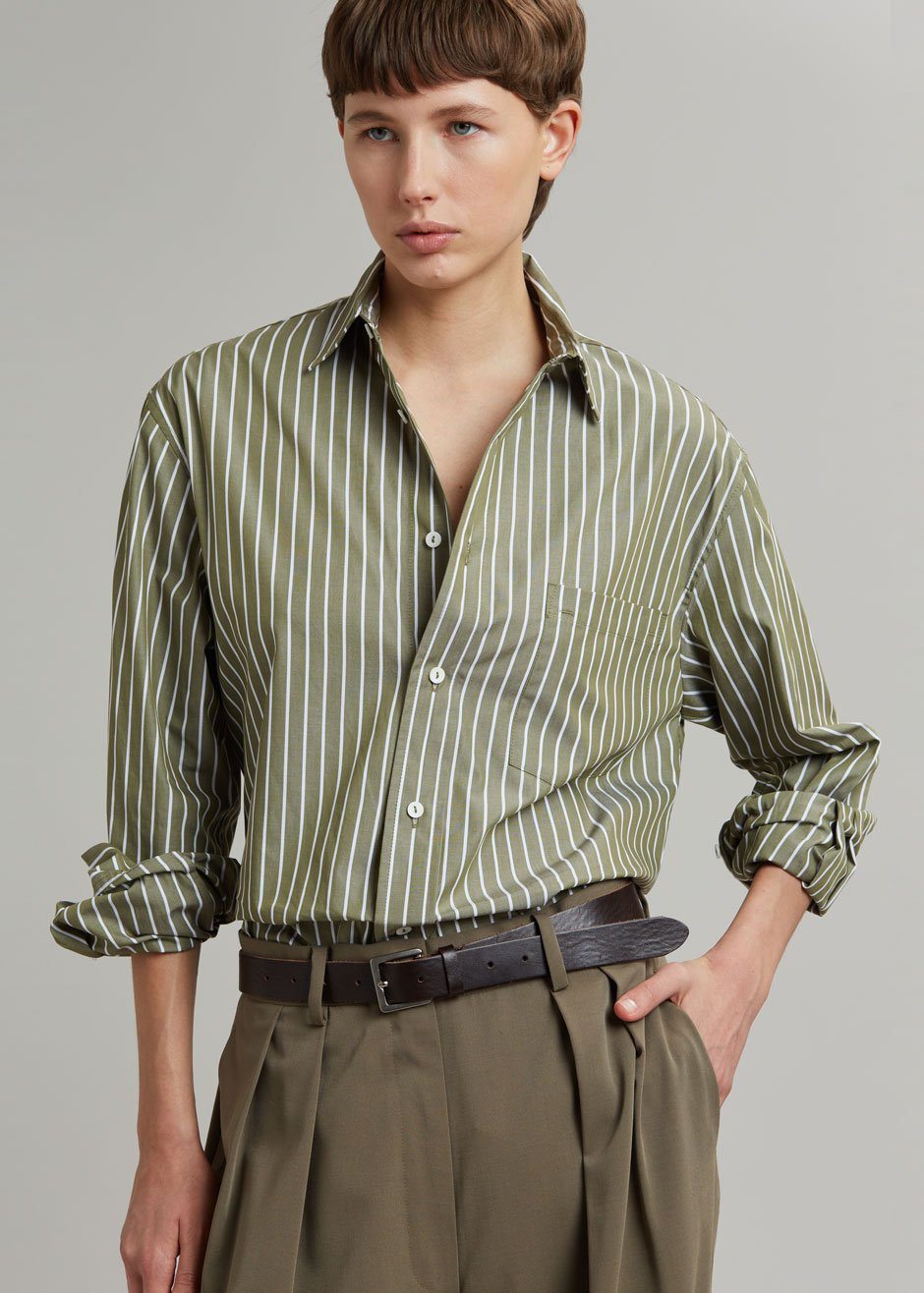 Matteau Classic Stripe Shirt - Olive