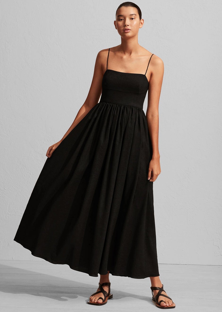 Matteau Linen Cami Dress - Black - 5