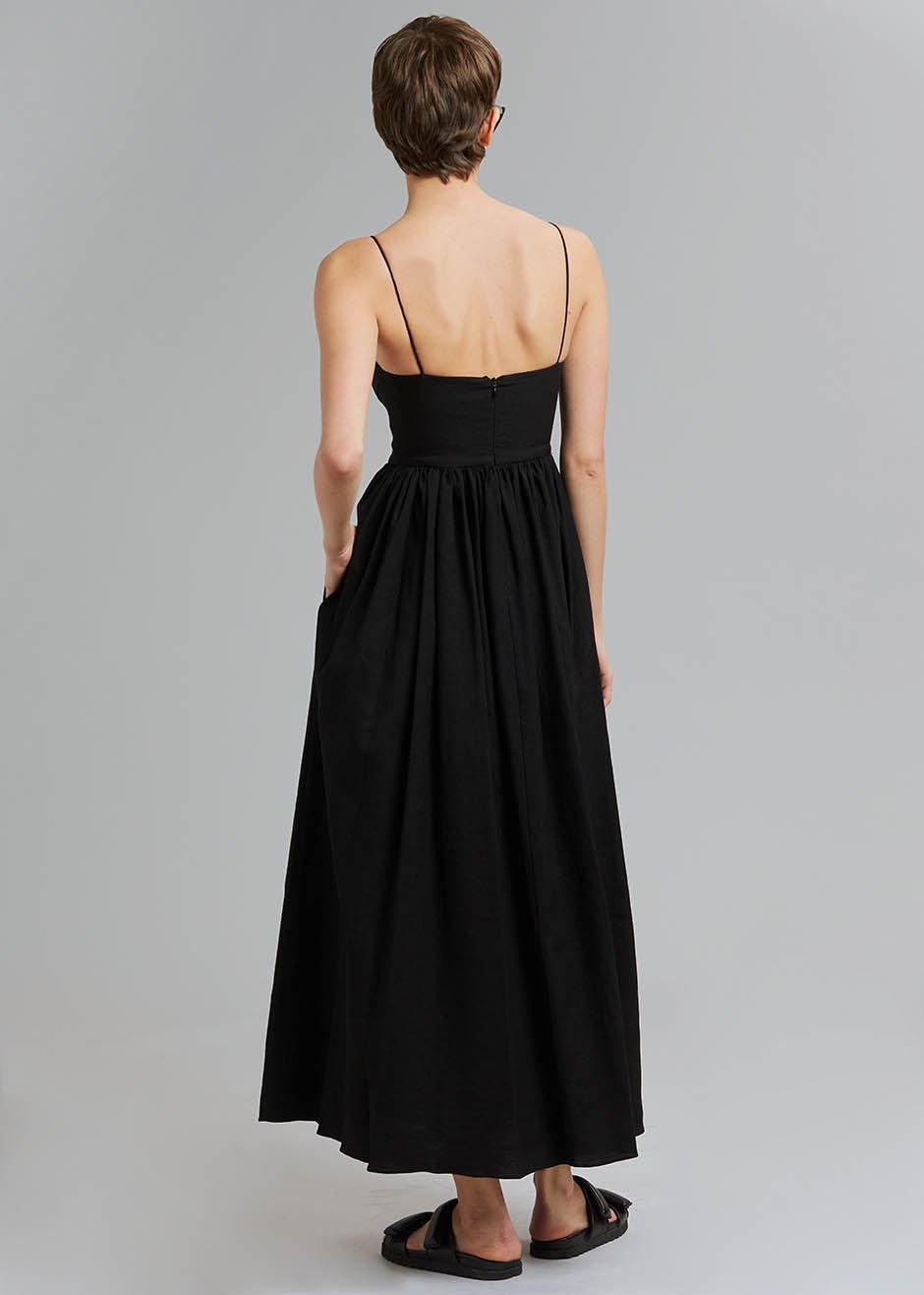 Matteau Linen Cami Dress - Black - 7