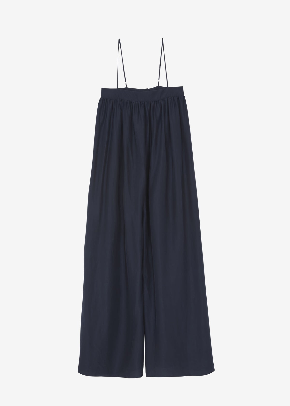 Maude Gathered Silk Jumpsuit - Navy - 7