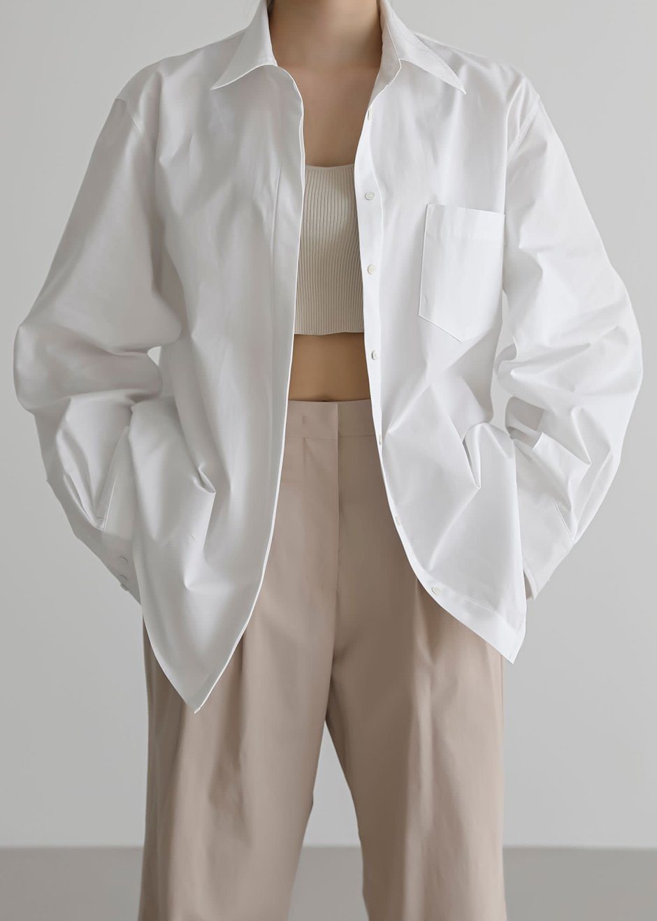 Mayim Oversized Shirt - White - 3