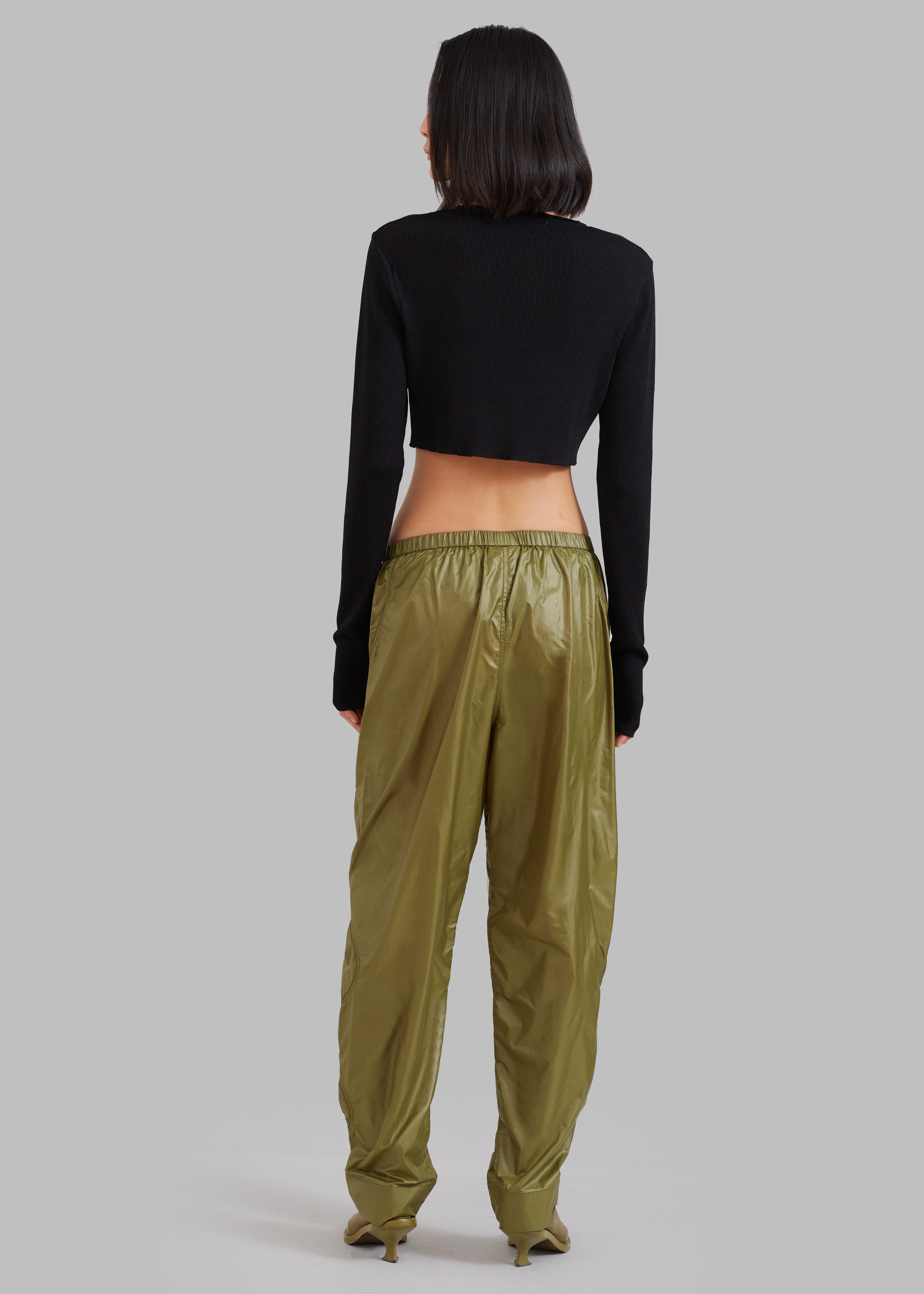 GANNI Shiny Quilt Elasticated Pants - Spaghnum - 7