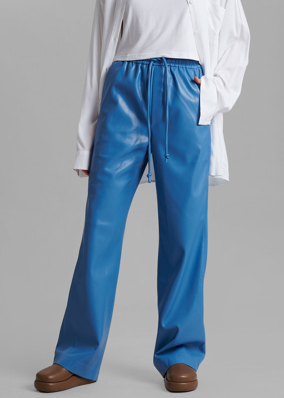 Nanushka Calie Vegan Leather Pants - Blue - 1