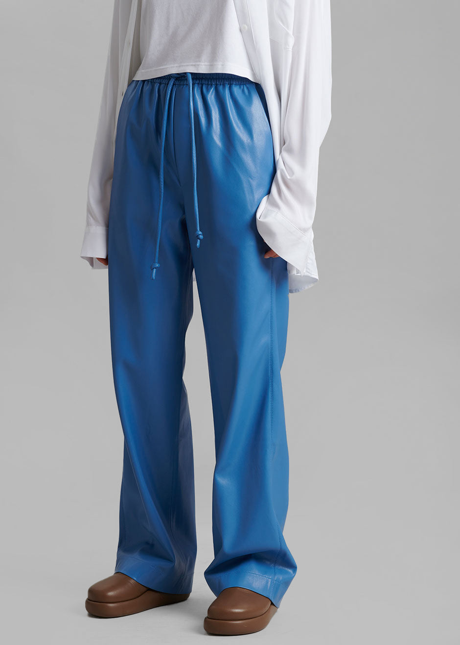 Nanushka Calie Vegan Leather Pants - Blue - 6