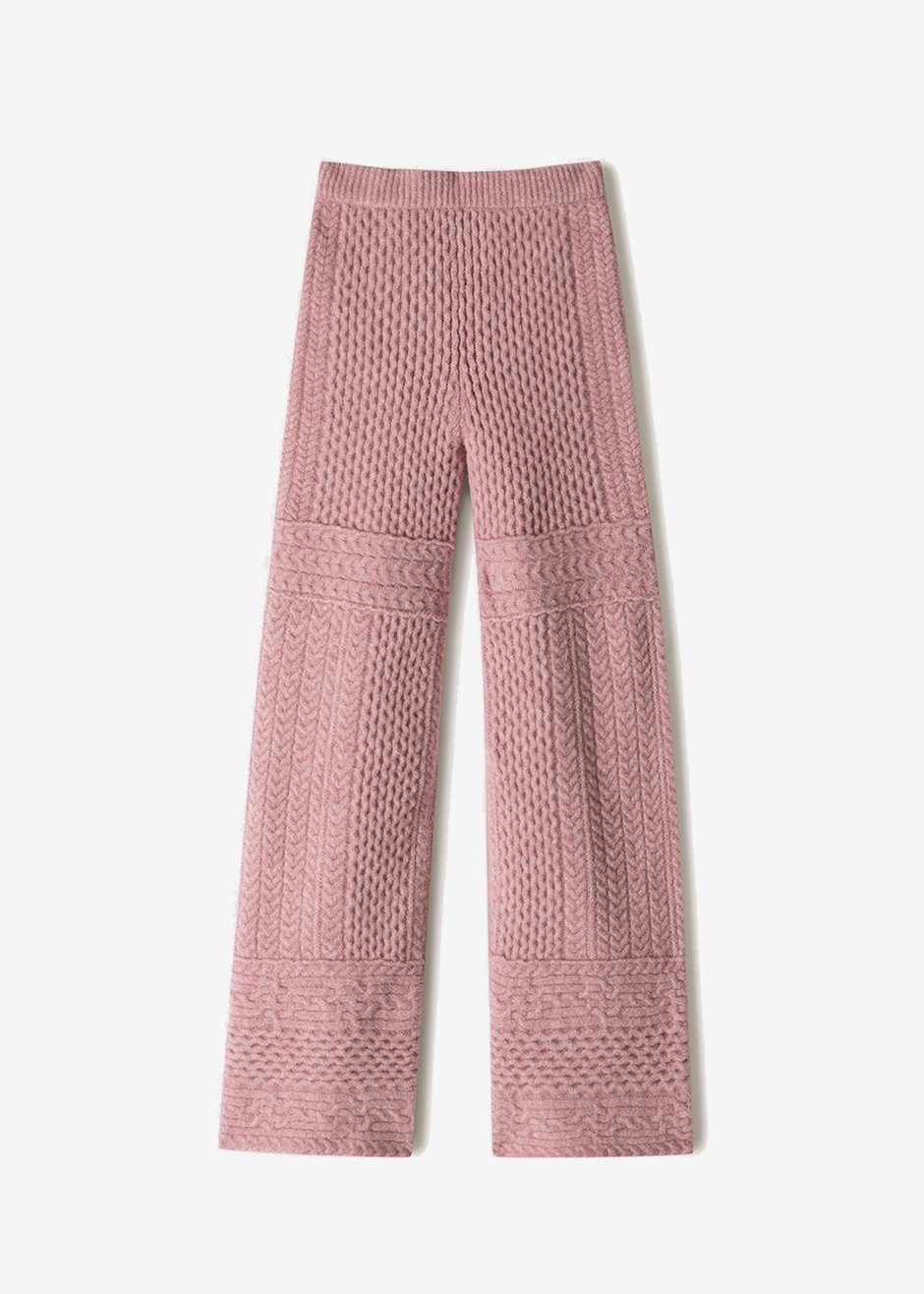 Nanushka Fina Cable Knit Pants - Pink - 10