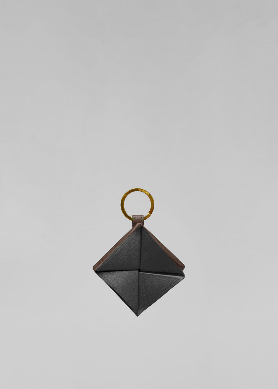 Nanushka Quinn Origami Keychain - Dark Brown/Black