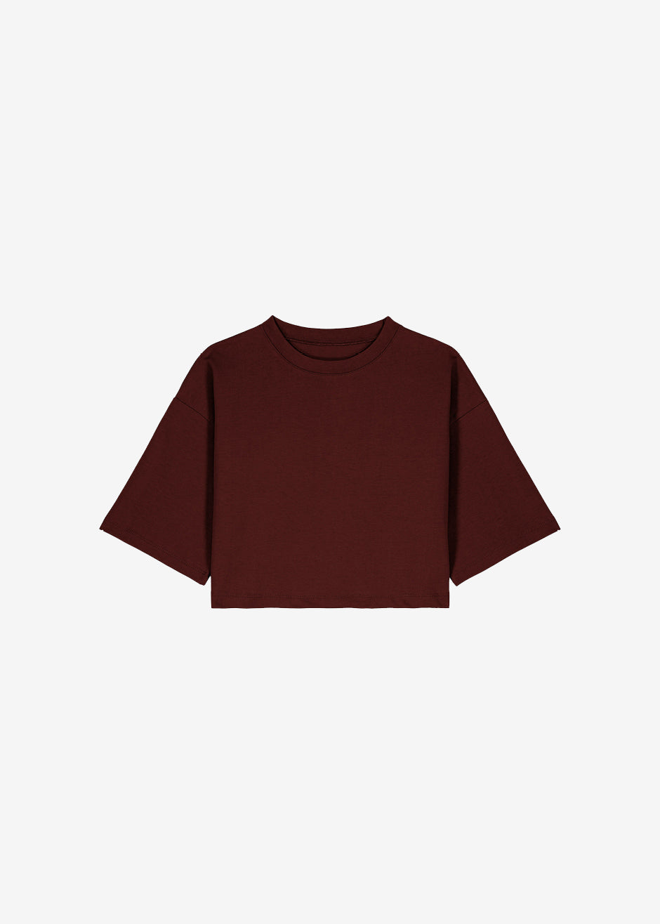 Karina Cropped T-Shirt - Bordeaux - 4