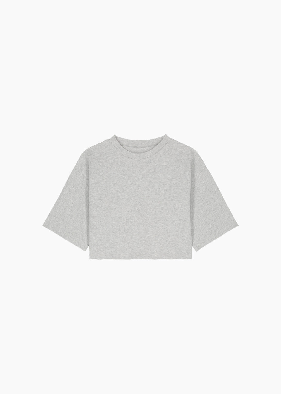 Karina Cropped T-Shirt - Heather Grey - 7