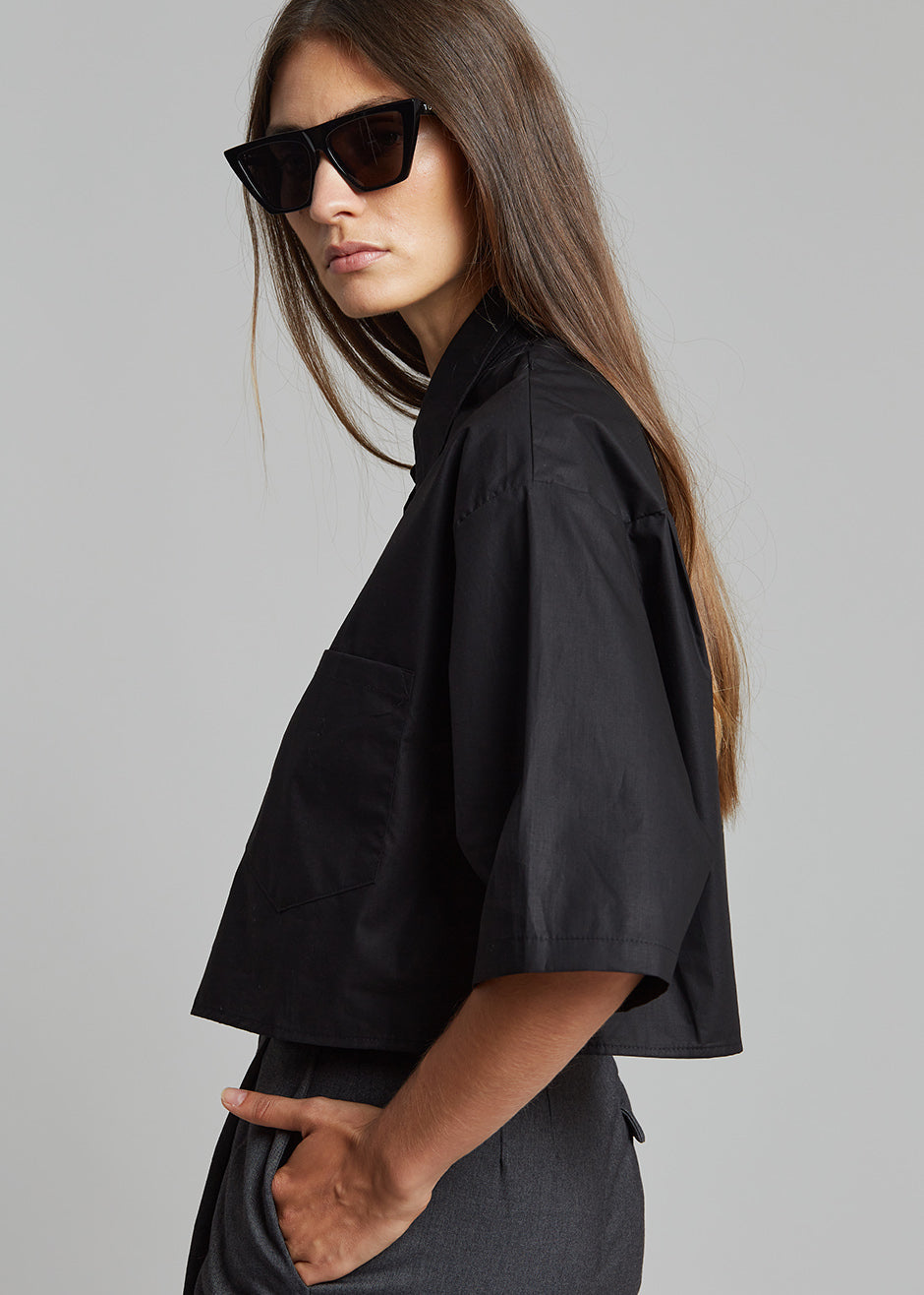 Odem Cropped Shirt - Black - 1