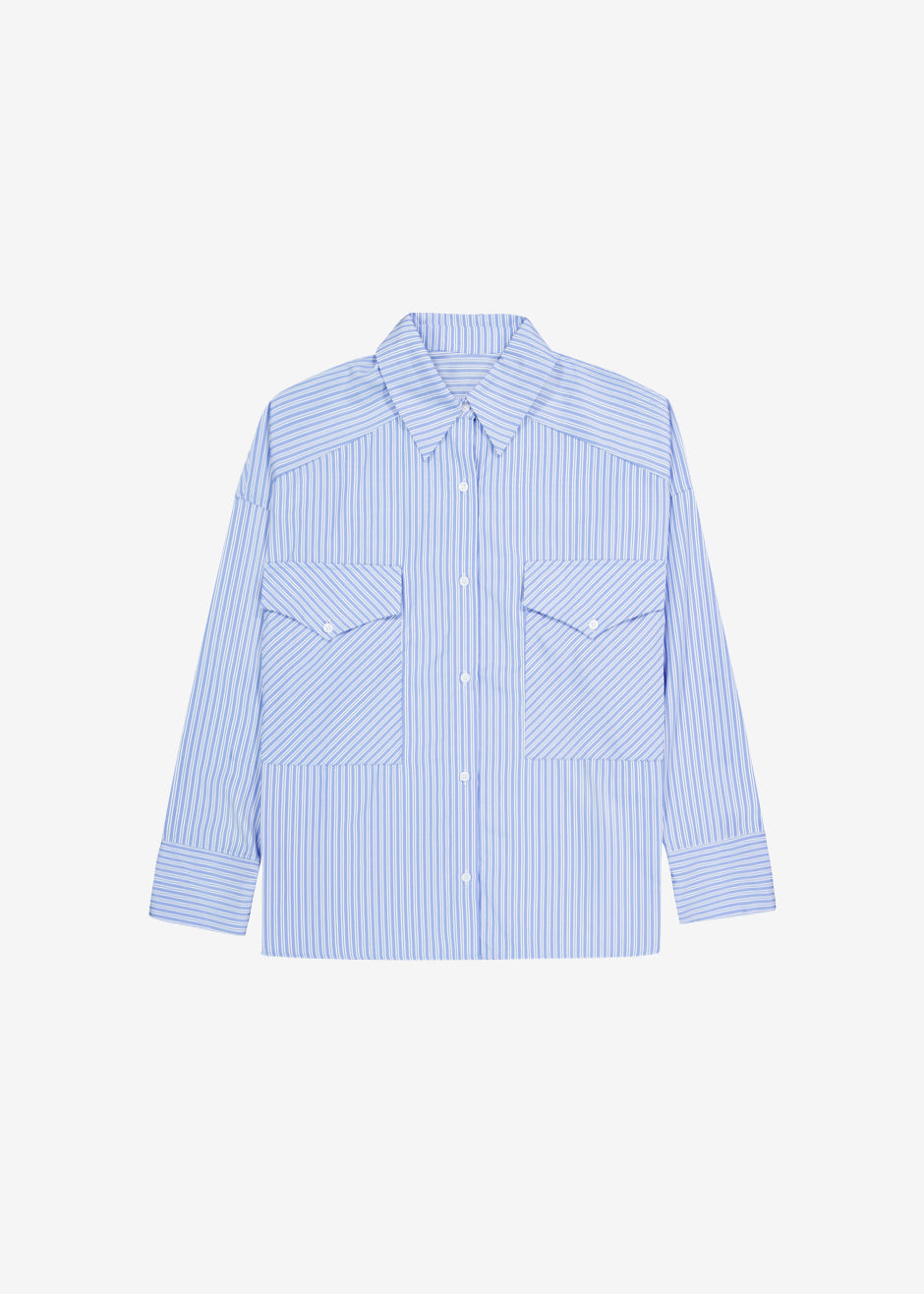 Orson Pocket Shirt - Blue Stripe - 10