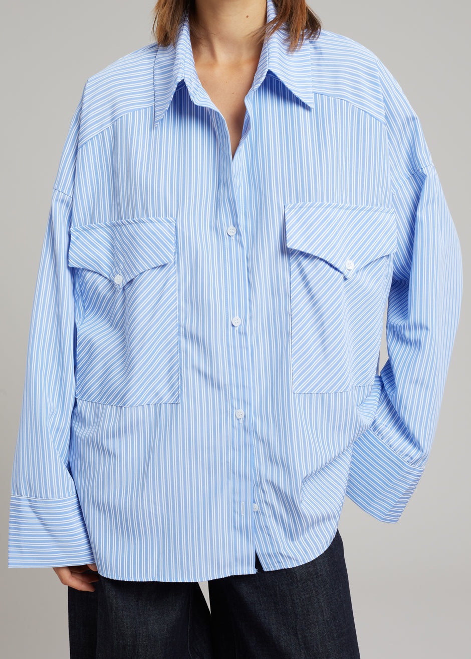 Orson Pocket Shirt - Blue Stripe - 7