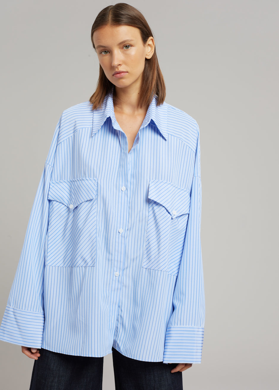 Orson Pocket Shirt - Blue Stripe - 6