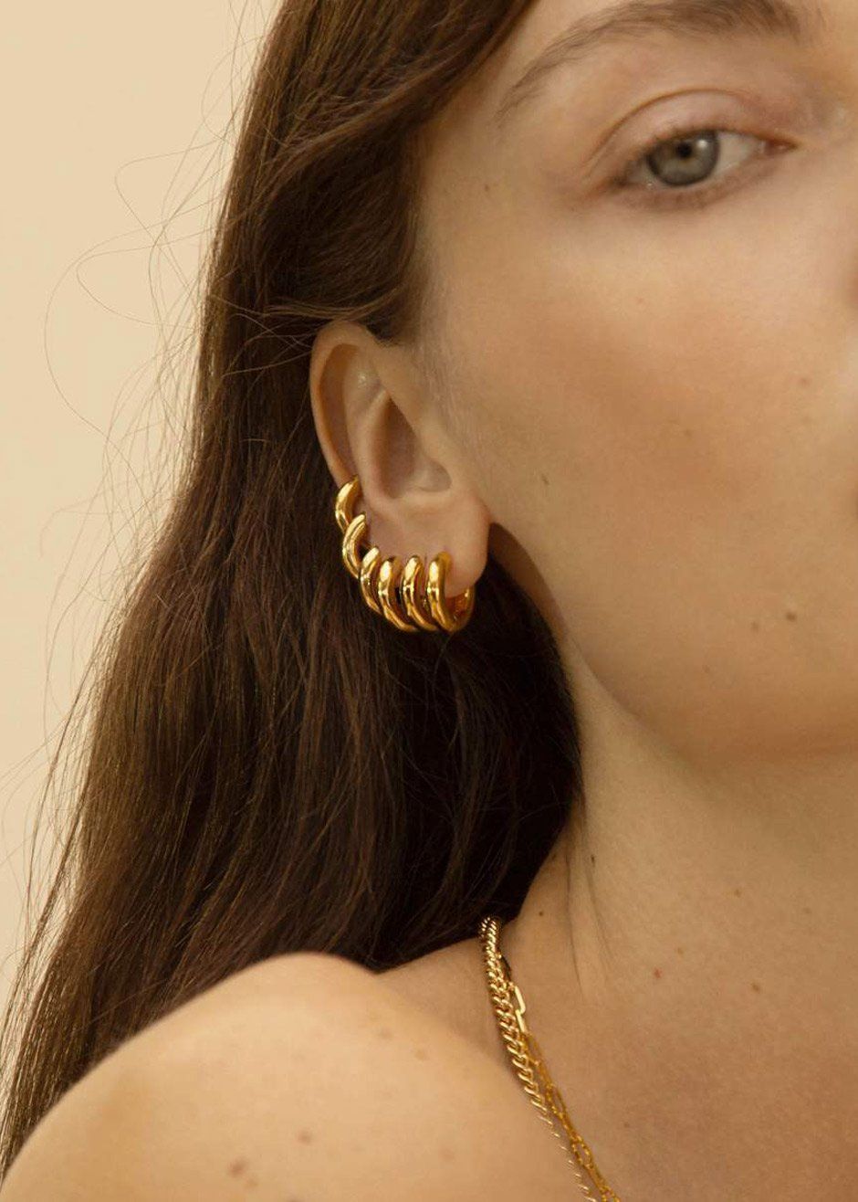 Otiumberg Small Chunky Hoops - Gold - 2