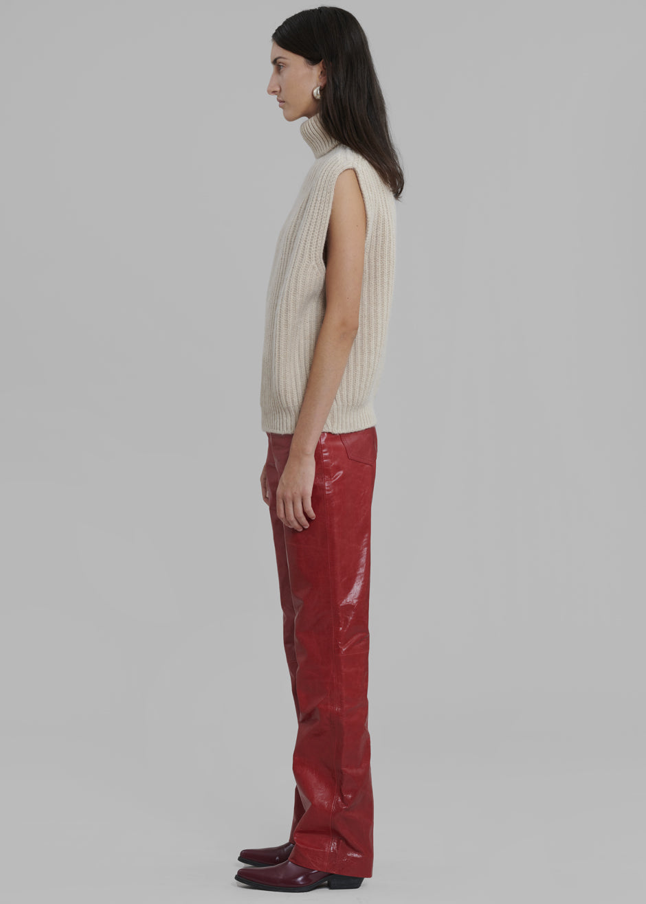 REMAIN Pants Crunchy Leather - Chili Pepper - 3