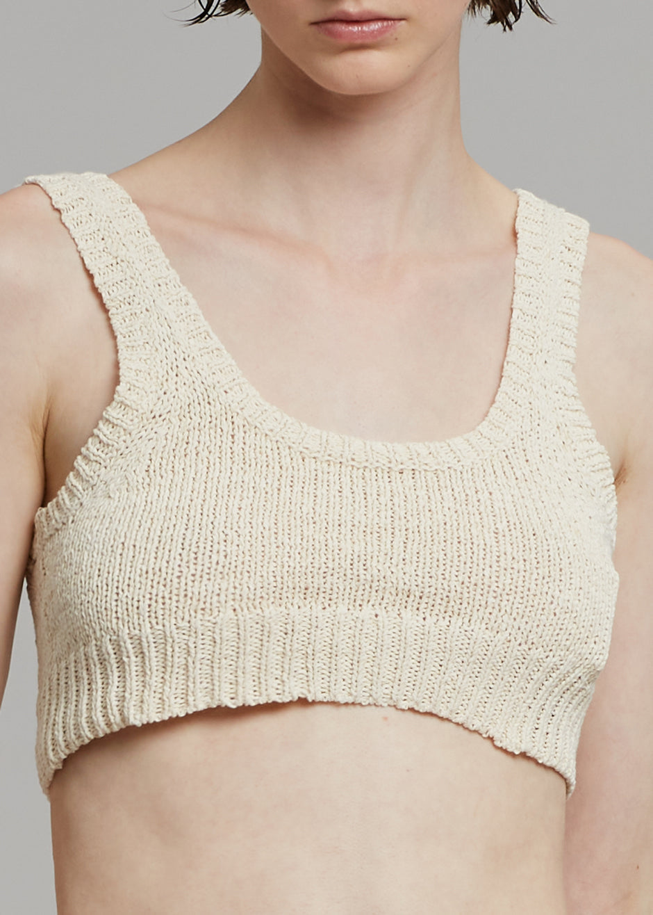 ROTATE Birdy Knit Top - White Asparagus - 4