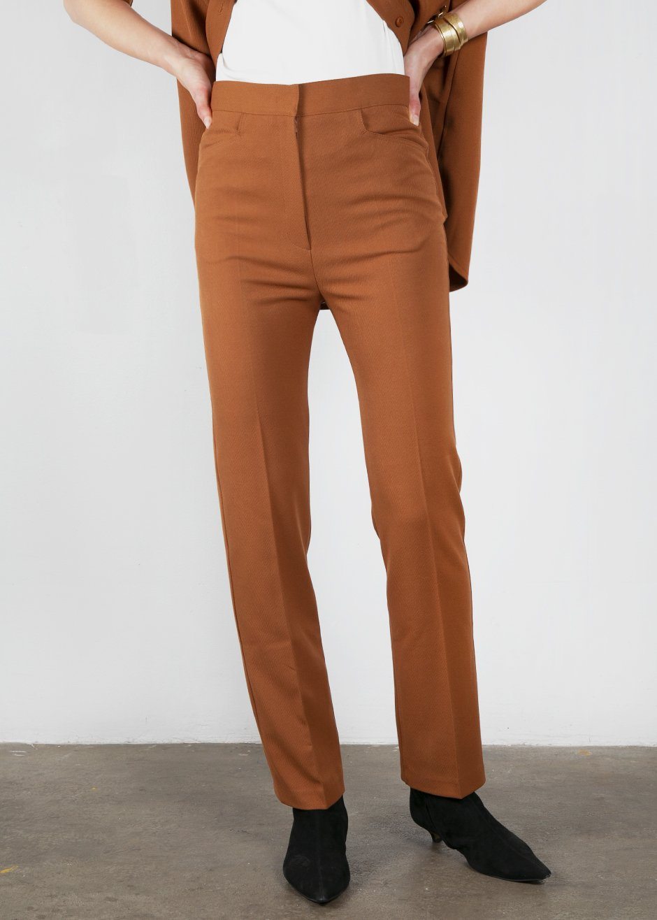 Slim Twill Trousers - Russet - 3