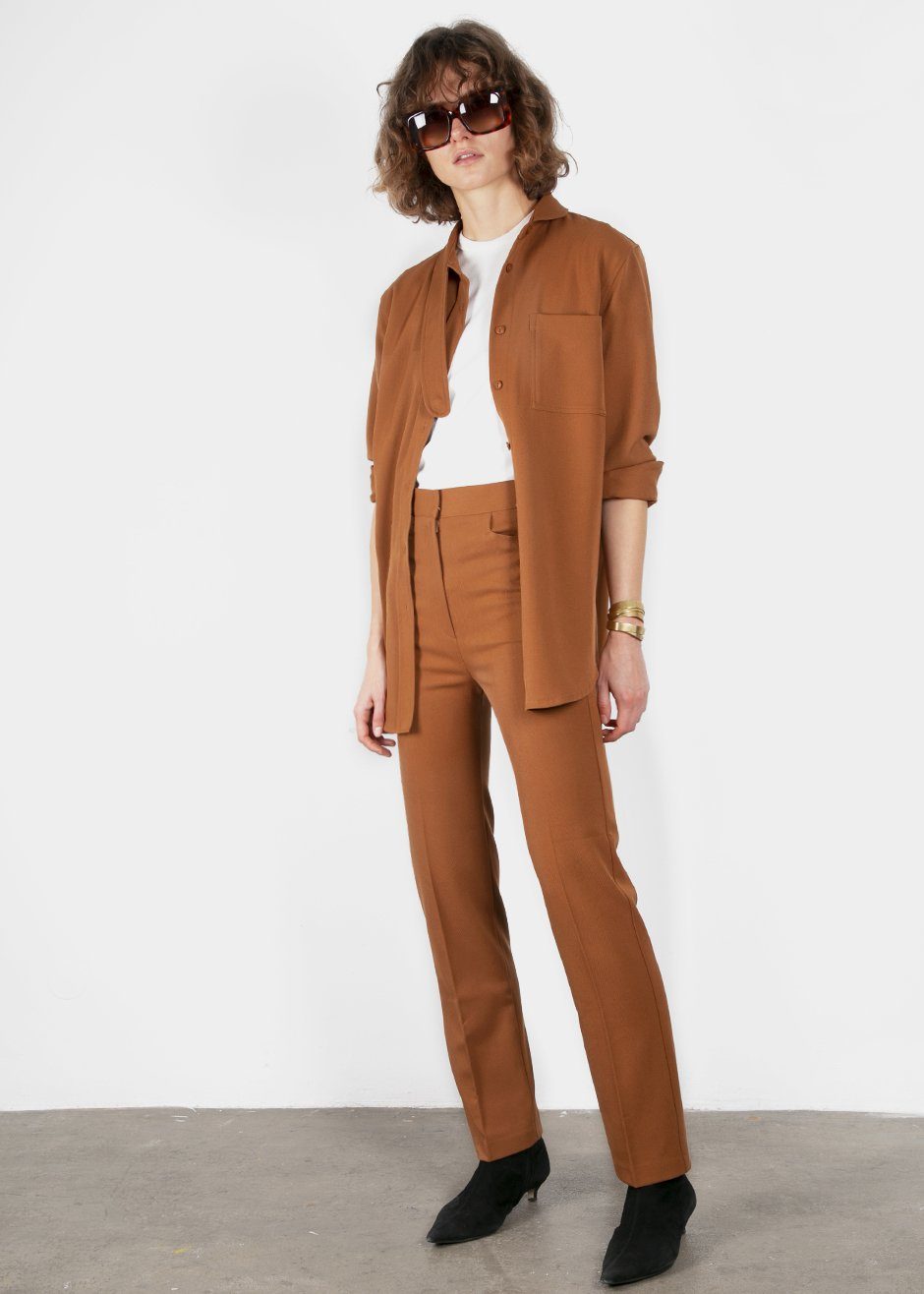 Slim Twill Trousers - Russet - 2