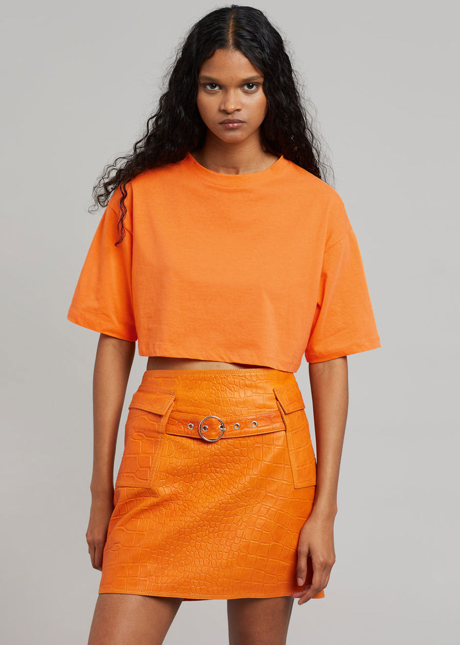 Karina Cropped T-Shirt - Orange - 3