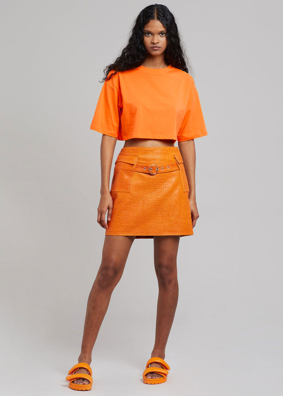 Karina Cropped T-Shirt - Orange - 1