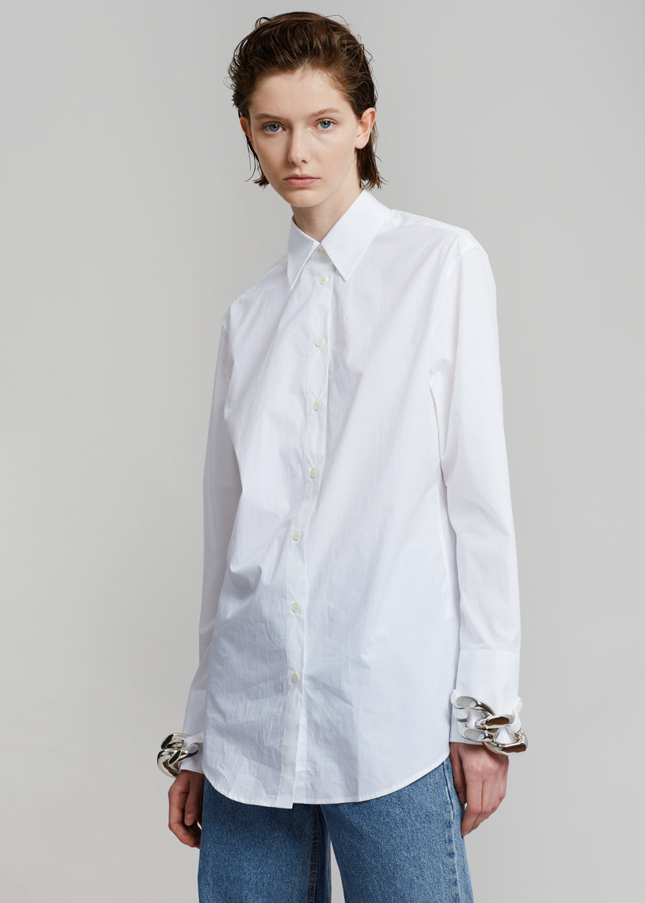 JW Anderson Silver Chain Link Shirt - White - 5