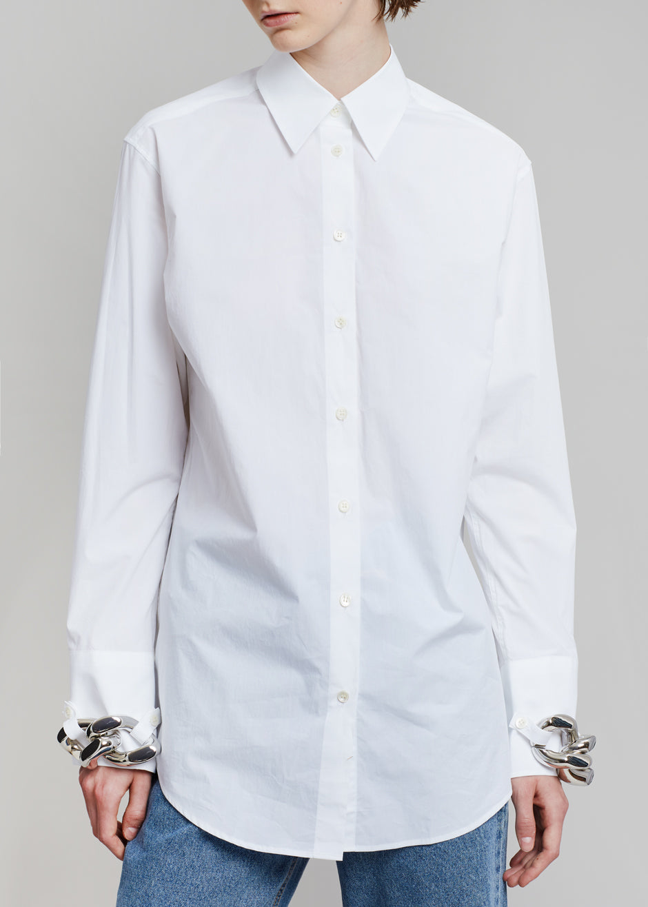 JW Anderson Silver Chain Link Shirt - White - 3