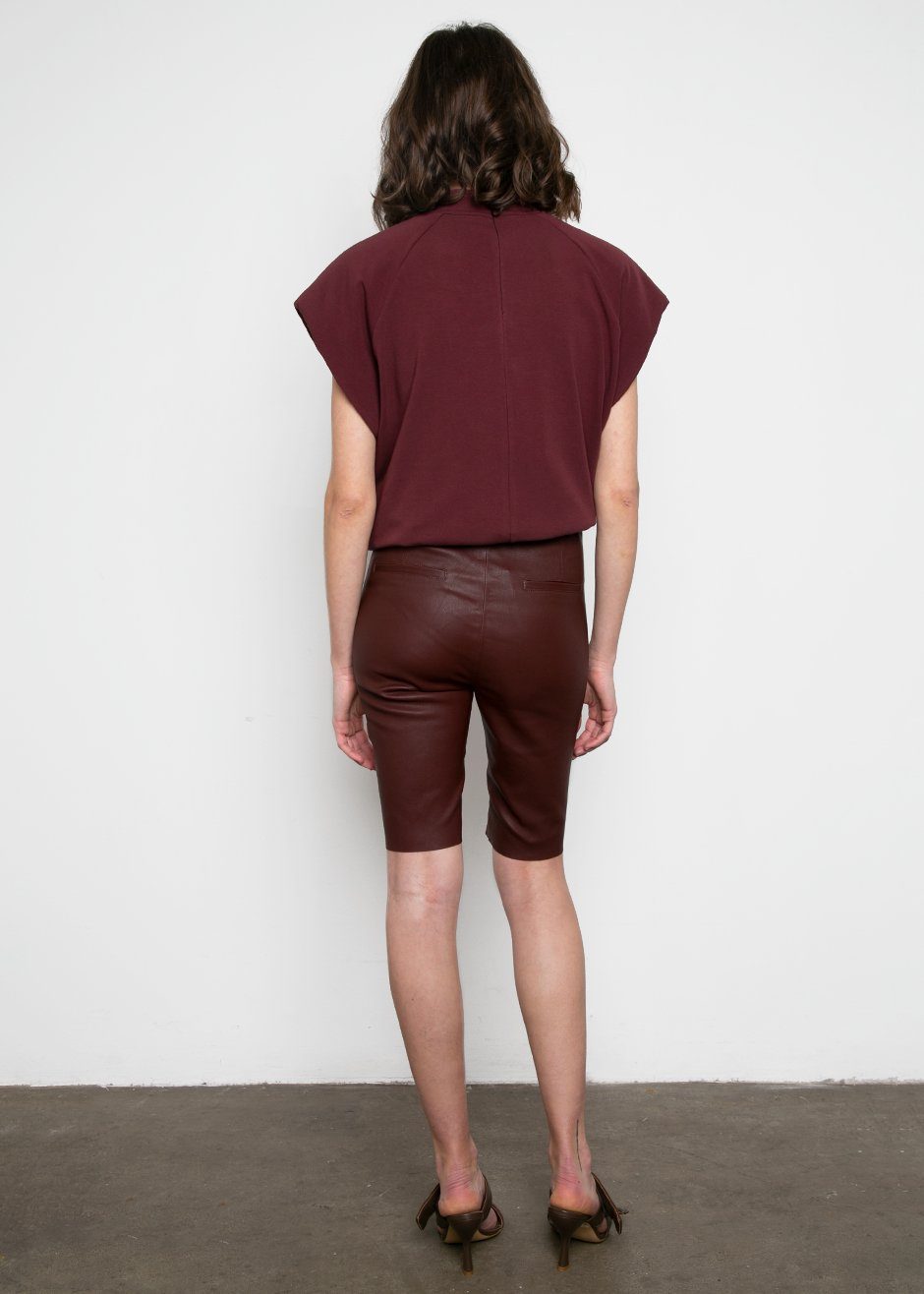 REMAIN Snipe Leather Shorts - Port Royale - 4