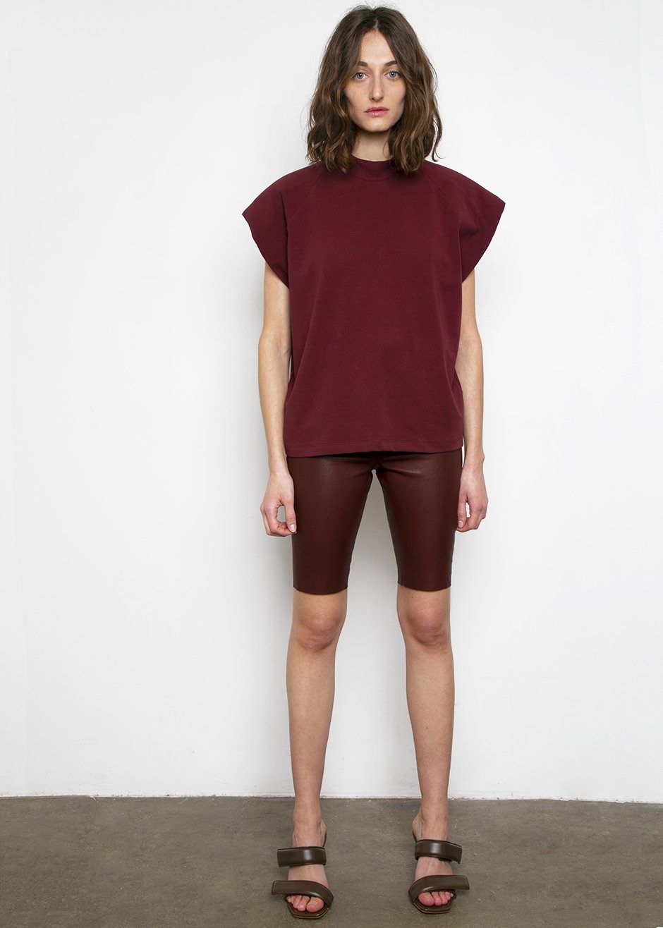 REMAIN Snipe Leather Shorts - Port Royale - 2