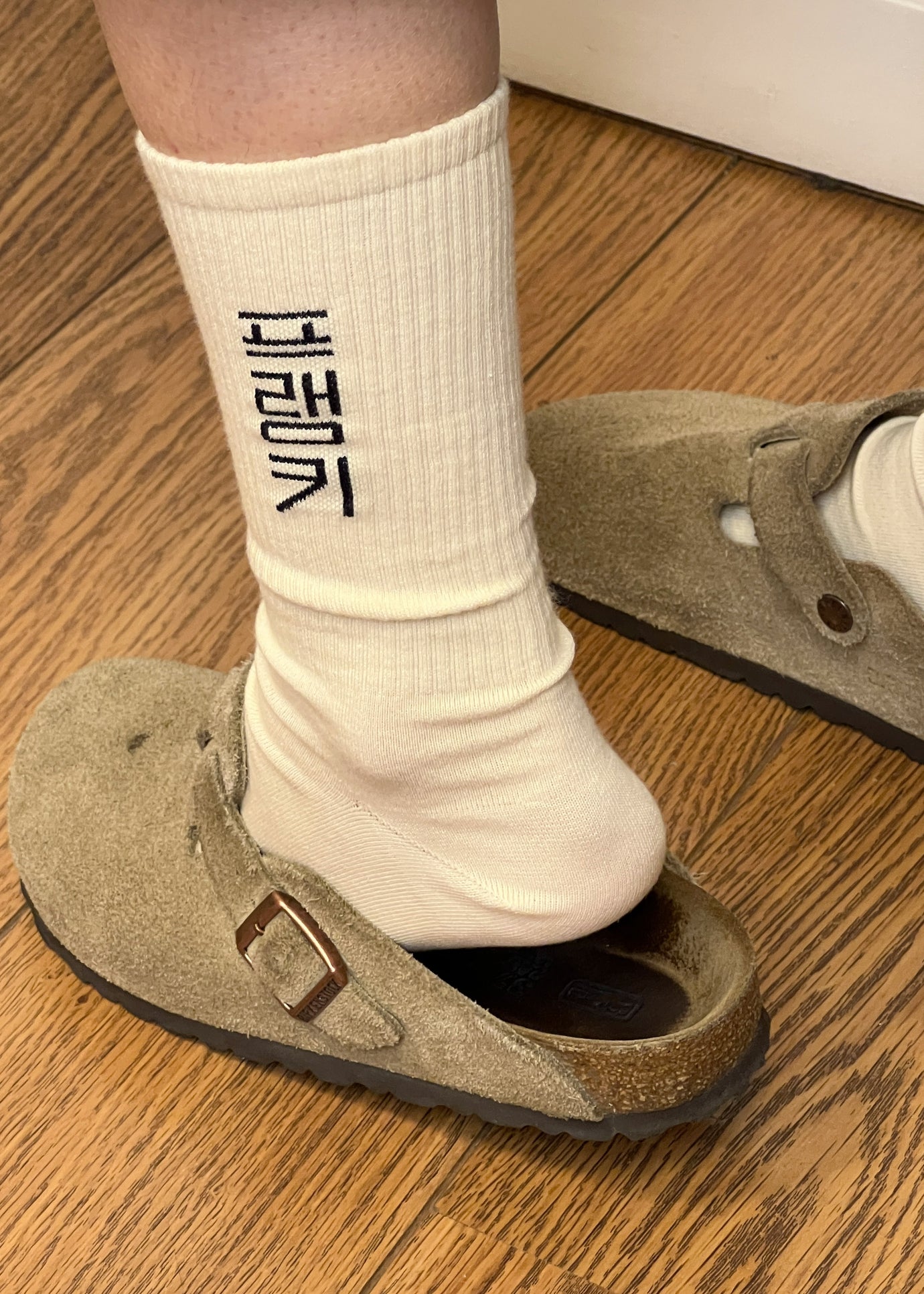 Frankie in Korean Ribbed Socks - Vanilla - 1