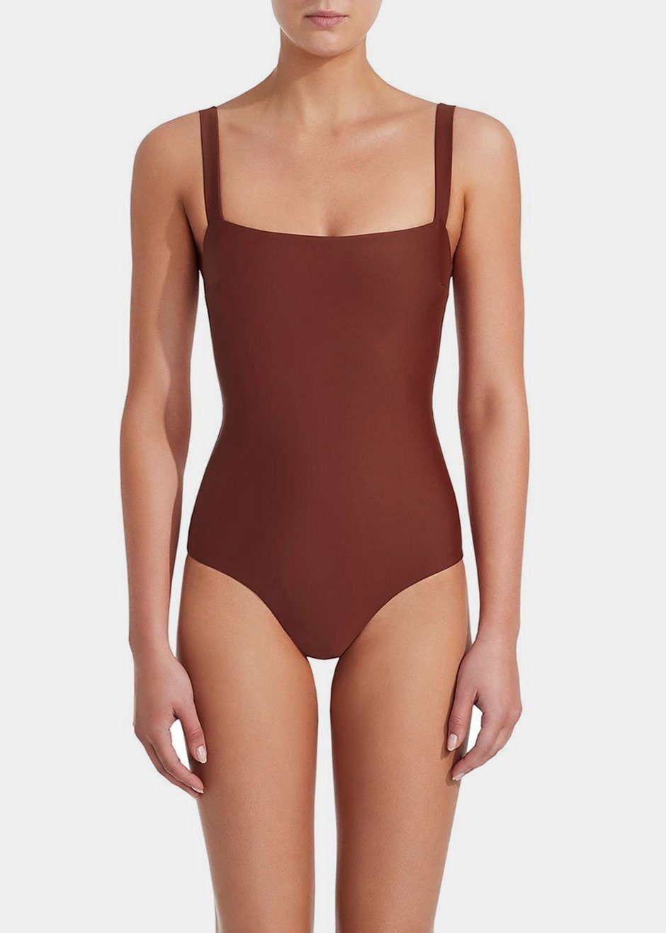 Square Maillot Swimsuit by Matteau- Rust