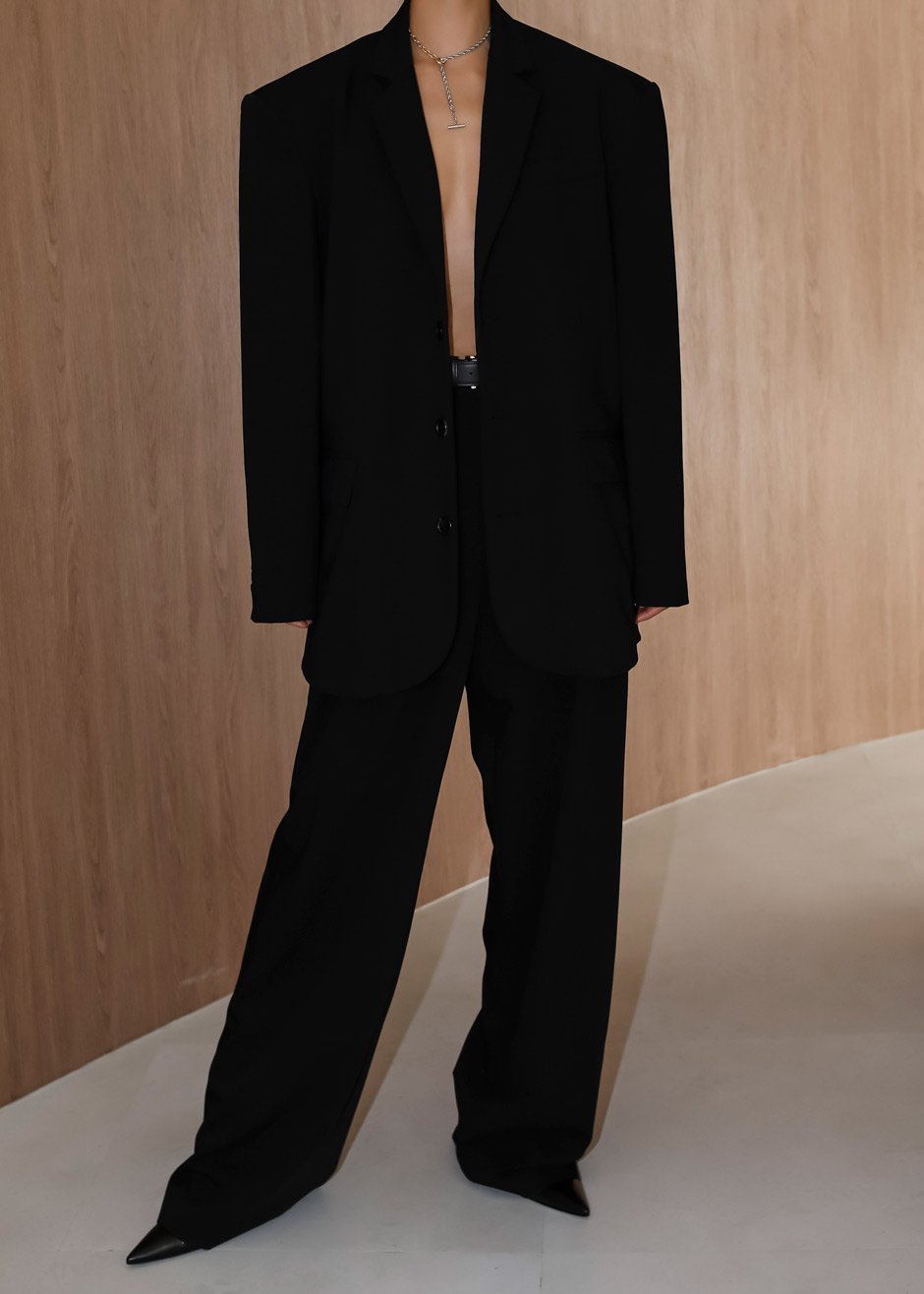 Men Styling Oversized Blazer Tansy Oversized Blazer Black – The