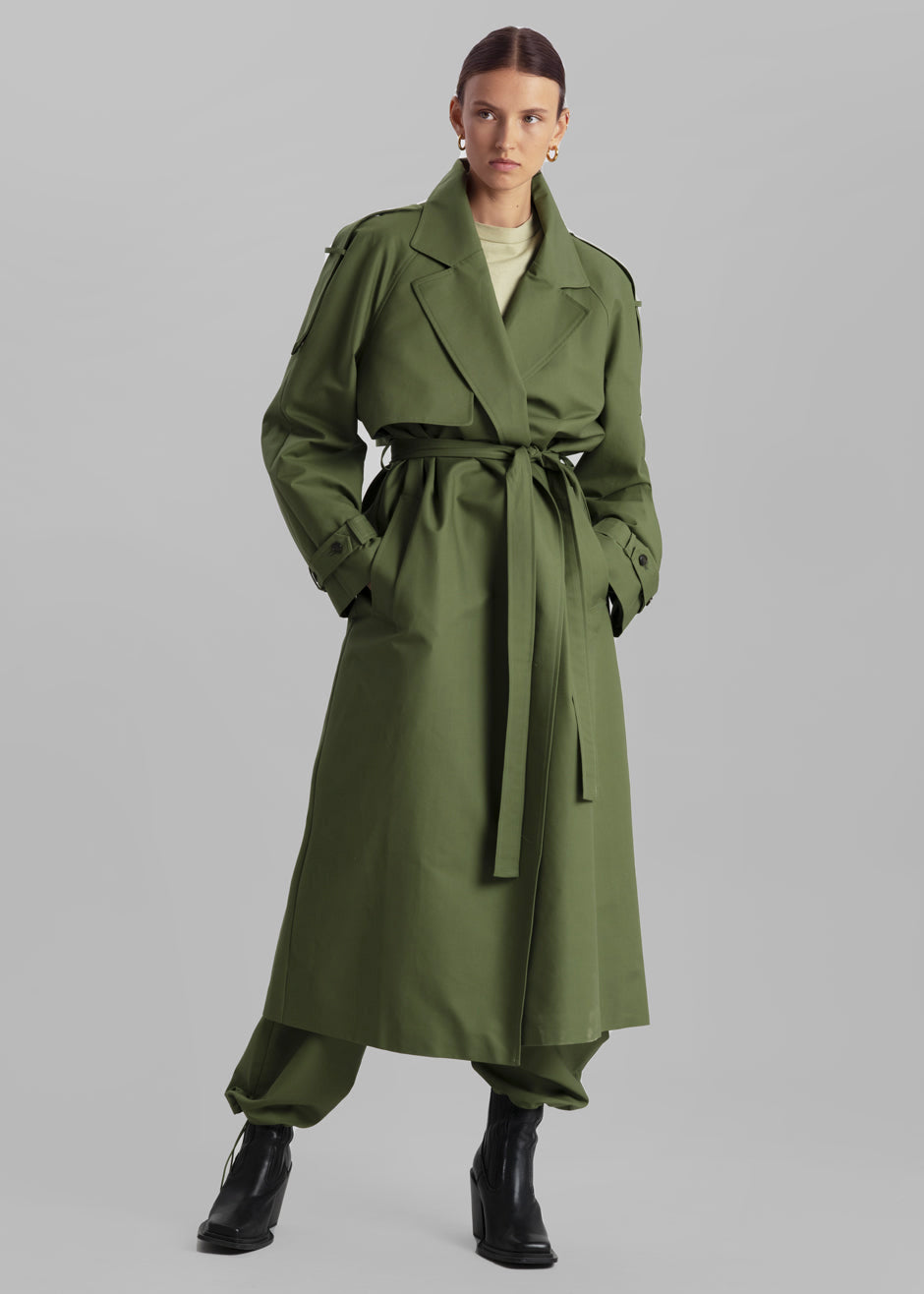 Suzanne Trench Coat - Olive - 2