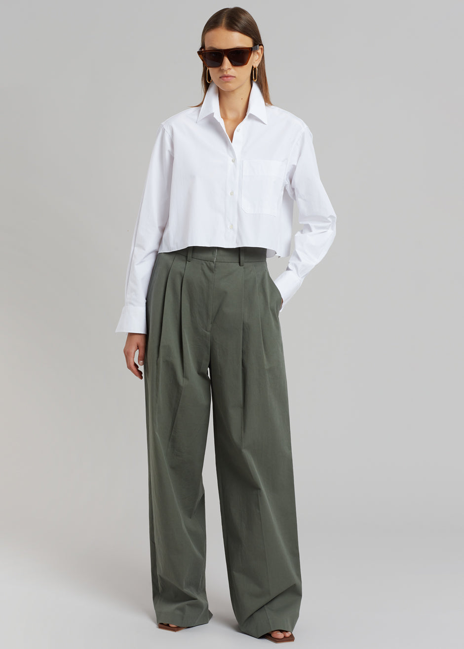 Tansy Cotton Pants - Olive - 4