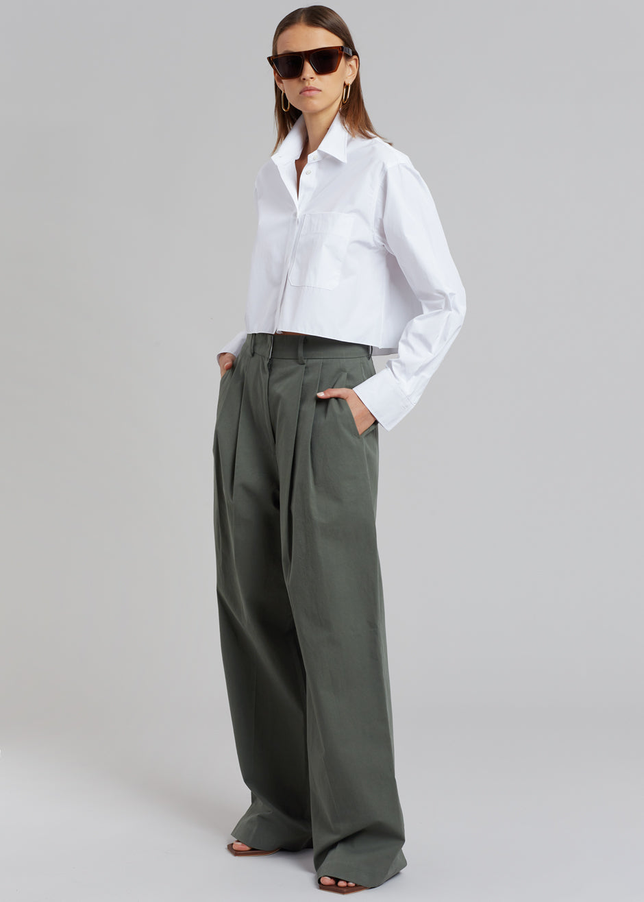 Tansy Cotton Pants - Olive - 2