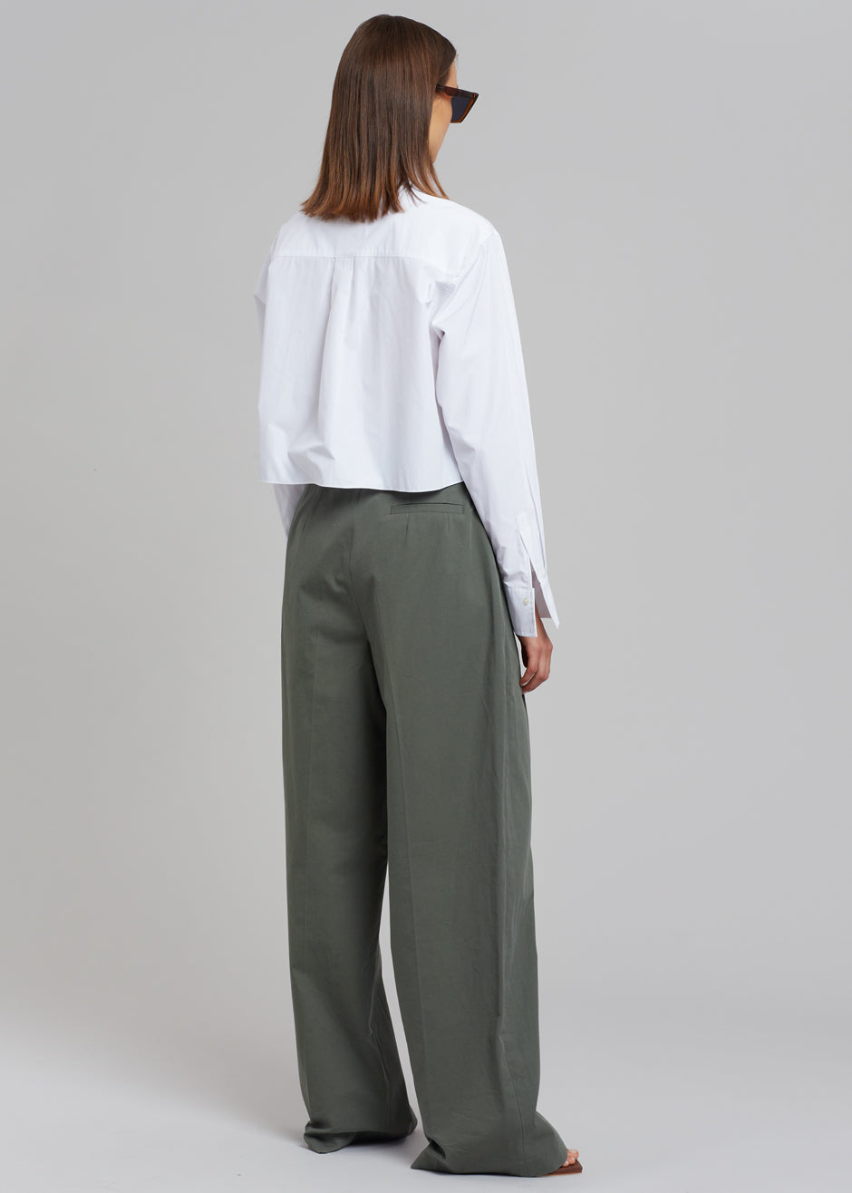 Tansy Cotton Pants - Olive - 5