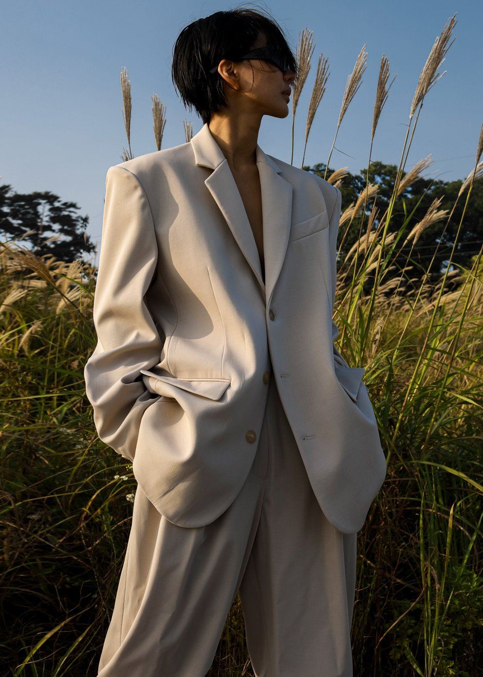 Tansy Oversized Blazer - Beige – The Frankie Shop Europe