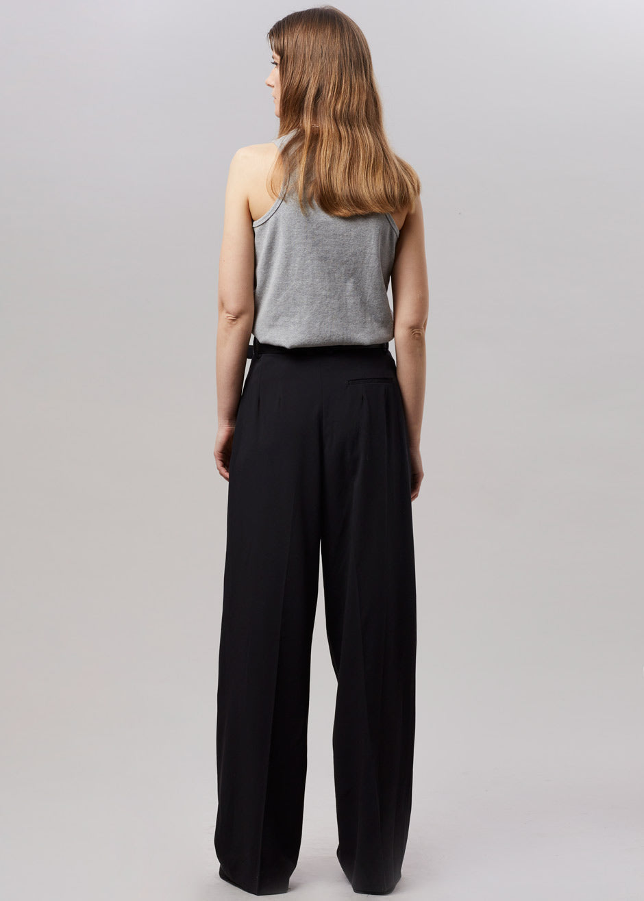 Tansy Pleated Trousers - Black - 11