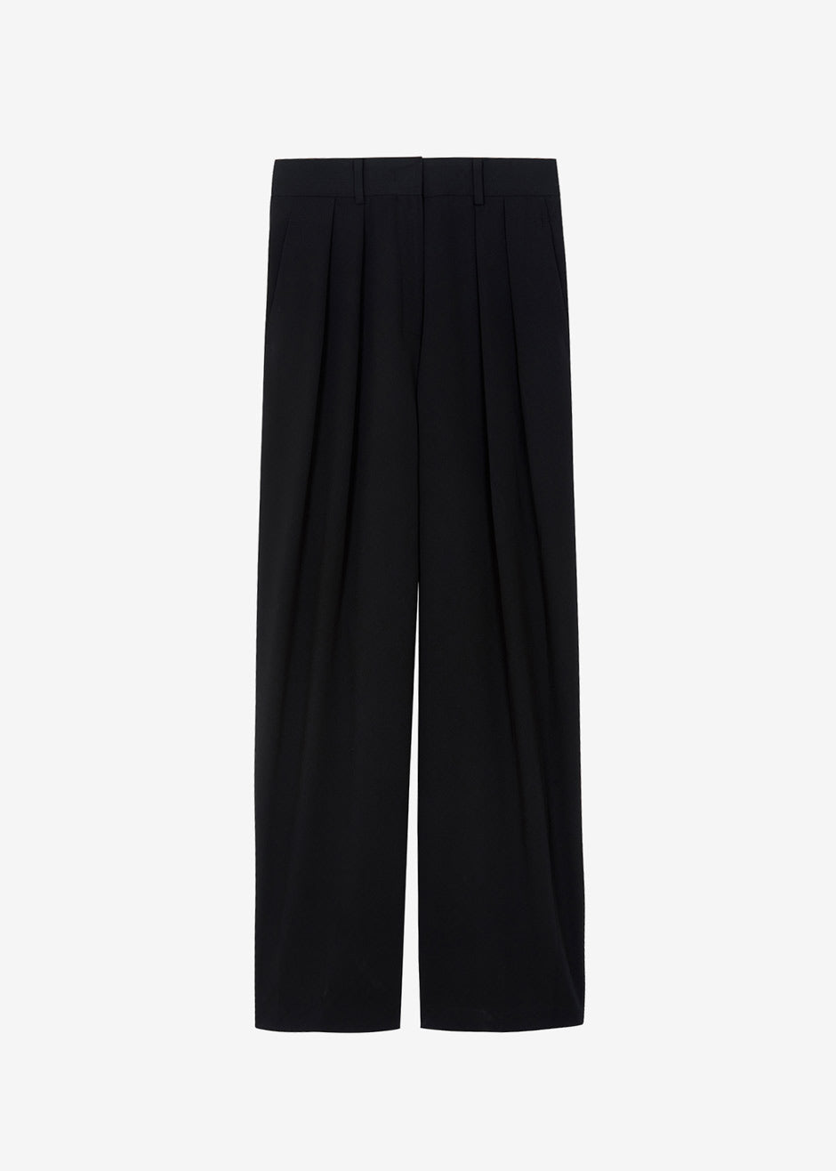 Tansy Pleated Trousers - Black - 12